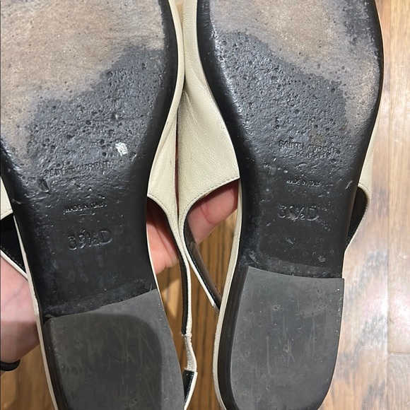 Yves Saint Laurent Cream and Black Flats Elegant Two-Tone Design - Picture 5 of 6